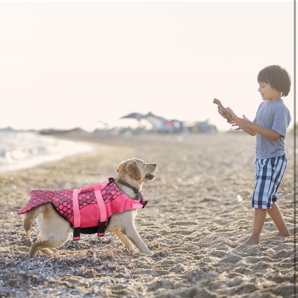 Mermaid Dog Sz SMALL Life Jacket Vest Saver Safety Swim Preserver Rescue Handle - Picture 5 of 16